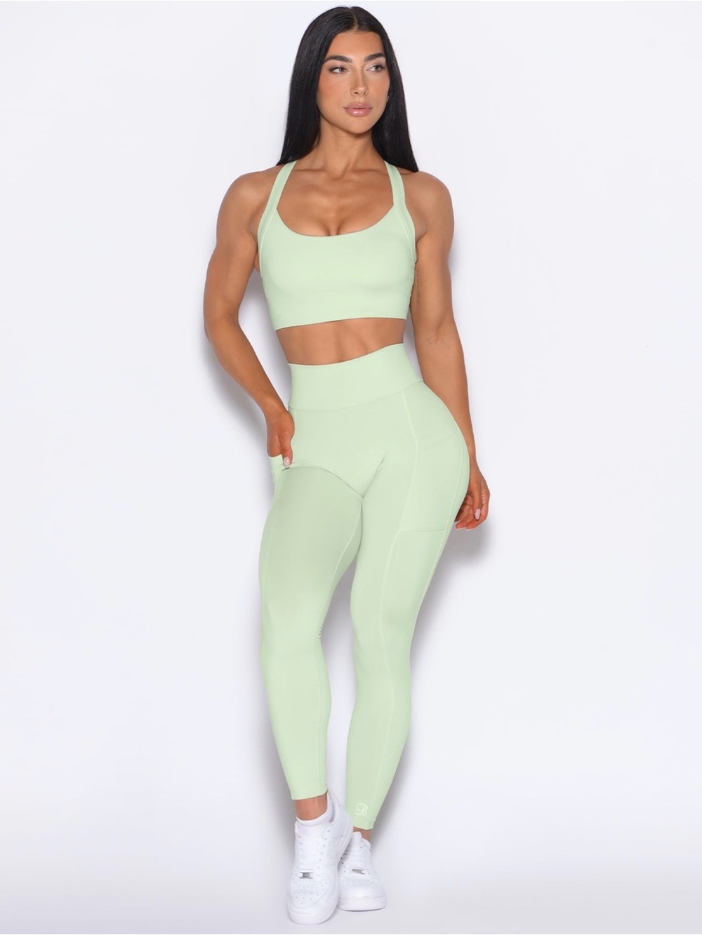 Bombshell Sportswear Cool Matcha Green Curves 2.0 Pocket High Waist Leggings